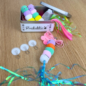 Bluebubble Caterpillar Feather Balls with Bell