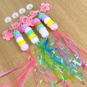 Bluebubble Caterpillar Feather Balls with Bell